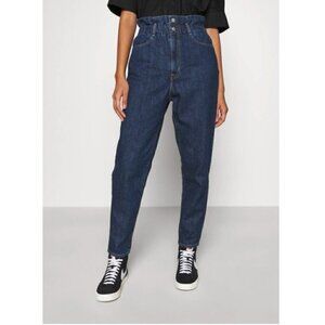 NWT Levi’s Jeans Denim High Waisted Hipster Blue Dark Wash Paperbag Size 24